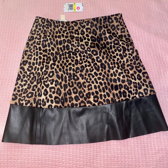 MICHAEL by Michael Kors Cheetah Leather Mini Skirt - Picture 4 of 8
